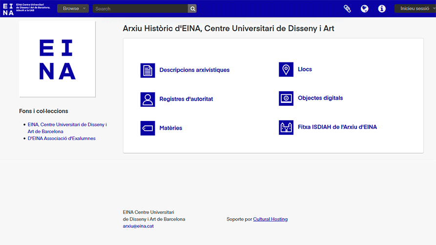 Portada del Archivo Histórico de EINA