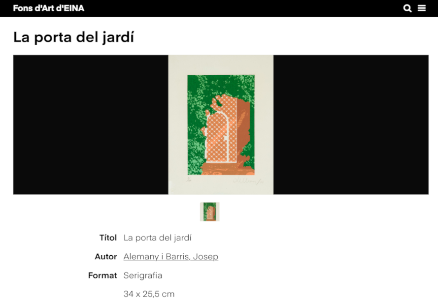 Fondo de arte de EINA página de registro bibliográfico