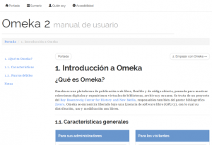 Nueva versión del manual de Omeka