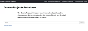Omeka Projects Database, una base de datos de proyectos creados con Omeka